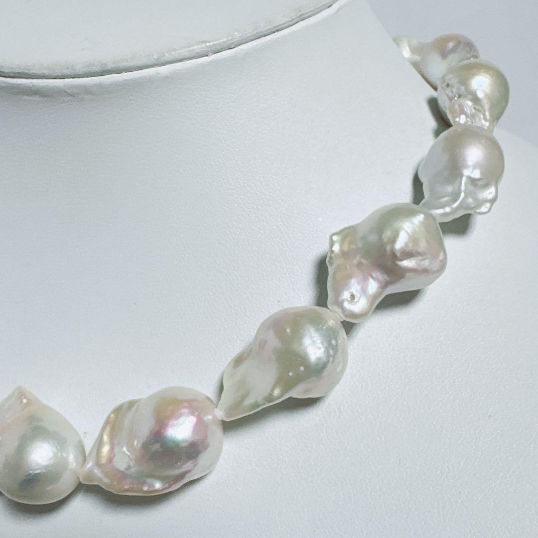オイスターパール淡水パール美品オイスターパールネックレスNO25-2505