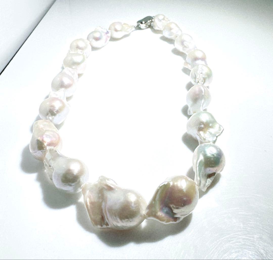 オイスターパール淡水パール美品オイスターパールネックレスNO25-2505