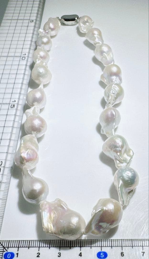 オイスターパール淡水パール美品オイスターパールネックレスNO25-2505