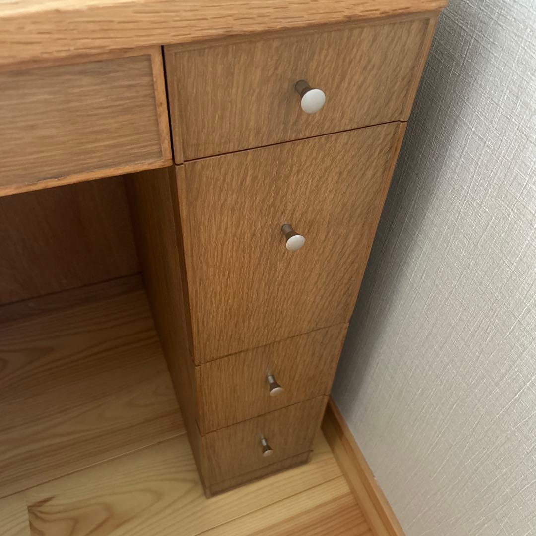 ①ドレッサー本体 ナラ　ナチュラル (※②一面鏡は別売り)日本製　椅子無し