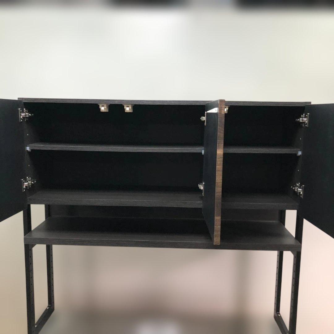 大川家具 キッチンボード 食器棚 レンジボード ステンレス 112982-1