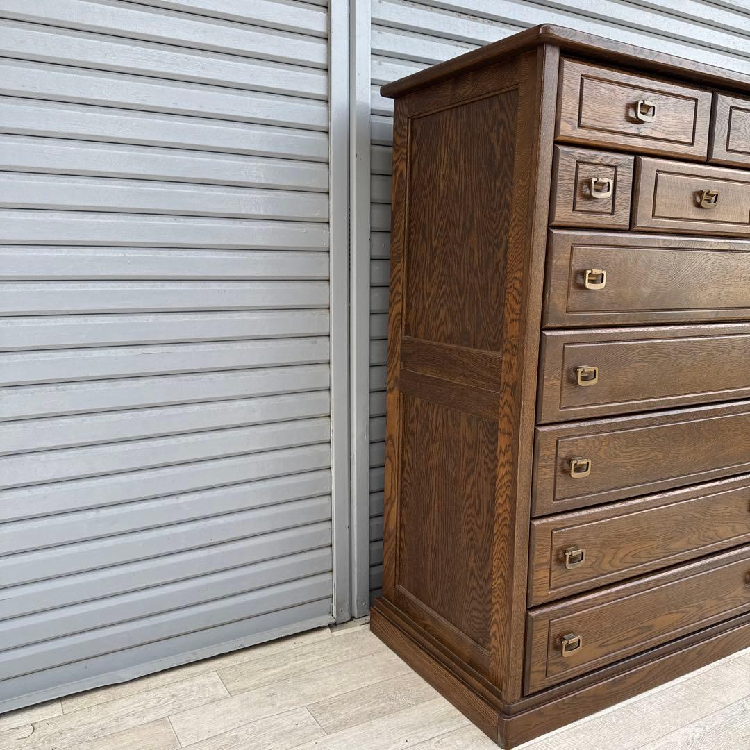 ヴィンテージ 北海道旭川　近藤工芸　オーク　ハイチェスト　チェスト