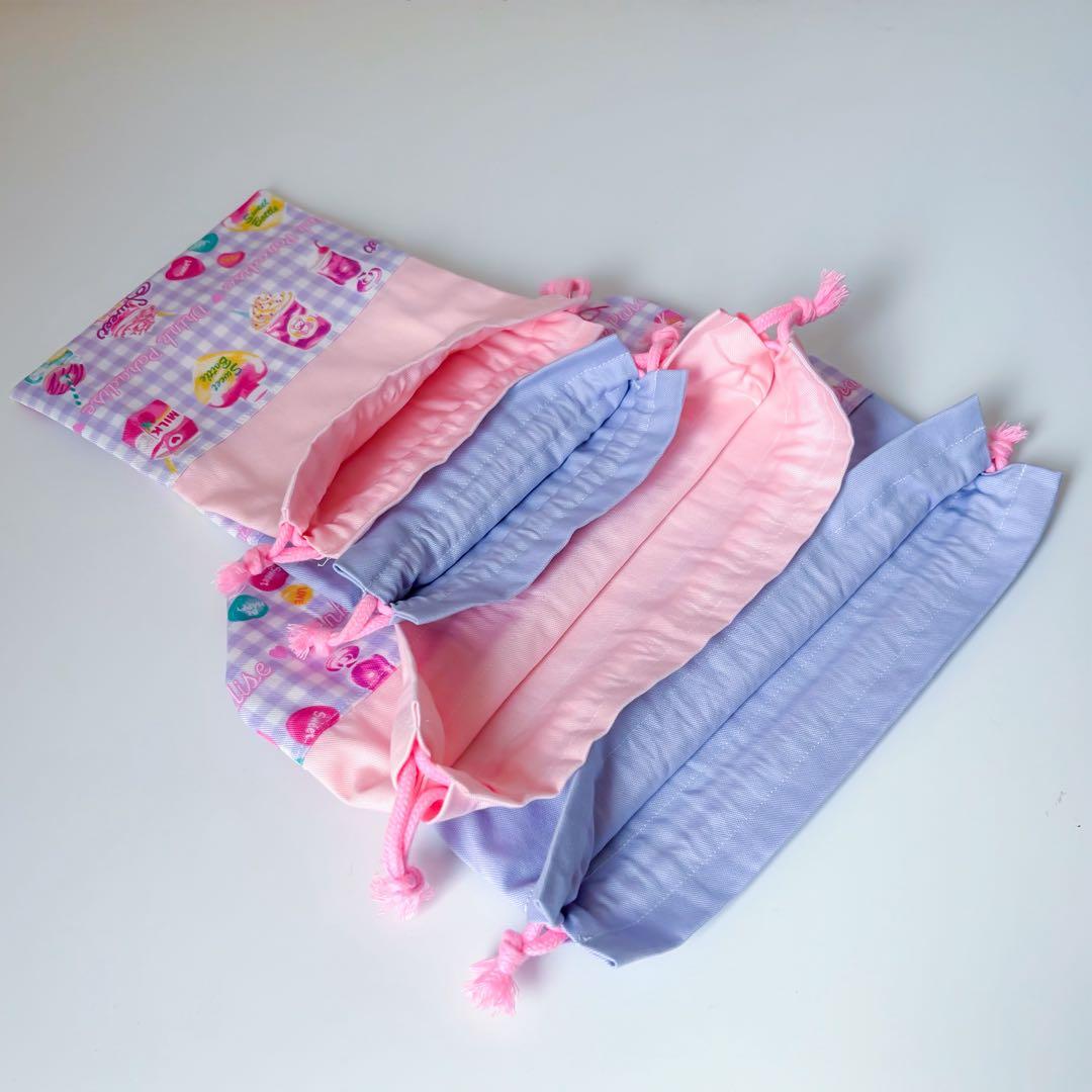 入園入学 7点セット ラベンダー 女の子 レッスンバッグ 上履き入れ 体操服袋