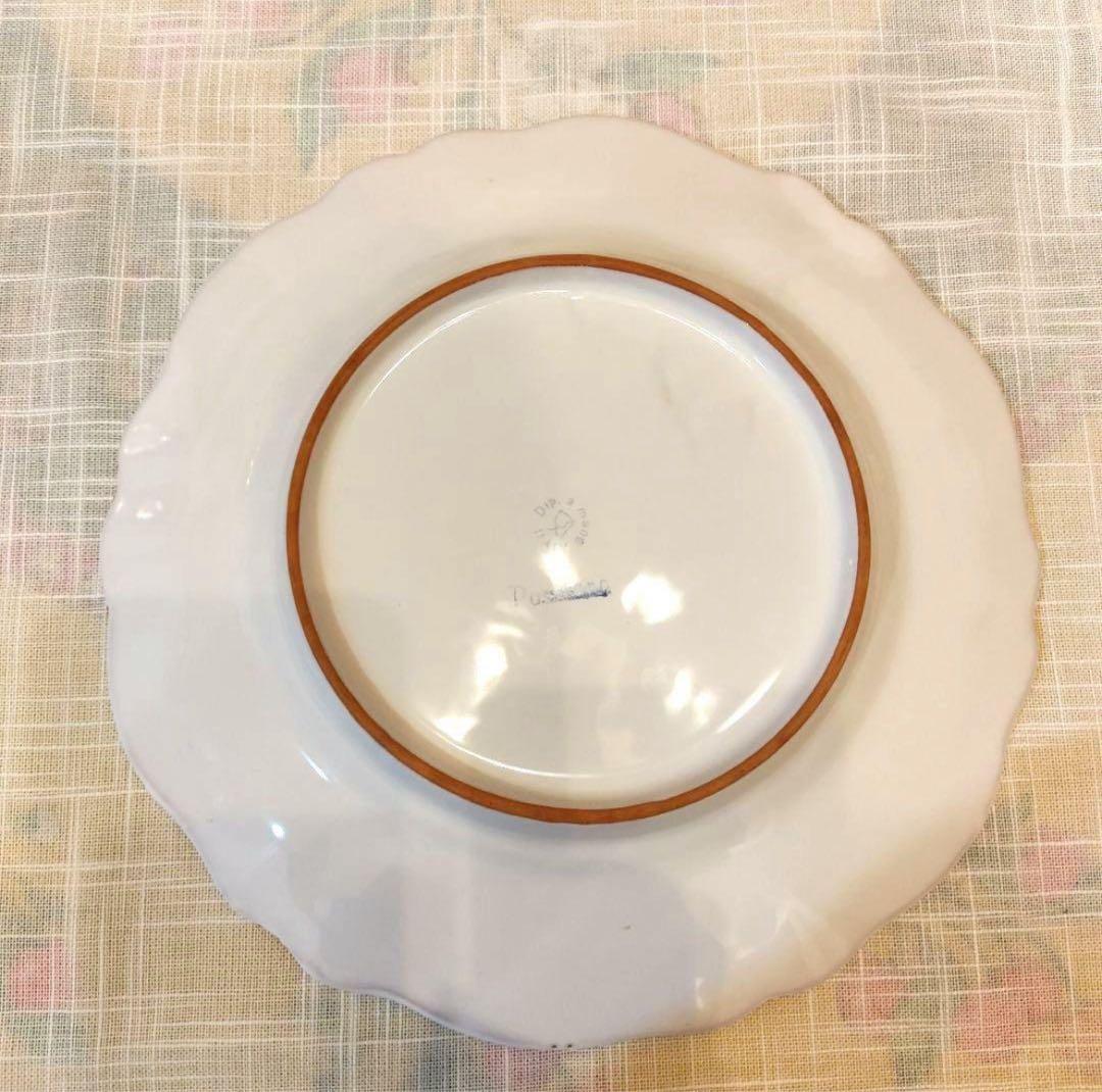 アマルフィ　レモン柄　絵皿（壁掛器具付き）イタリア陶器