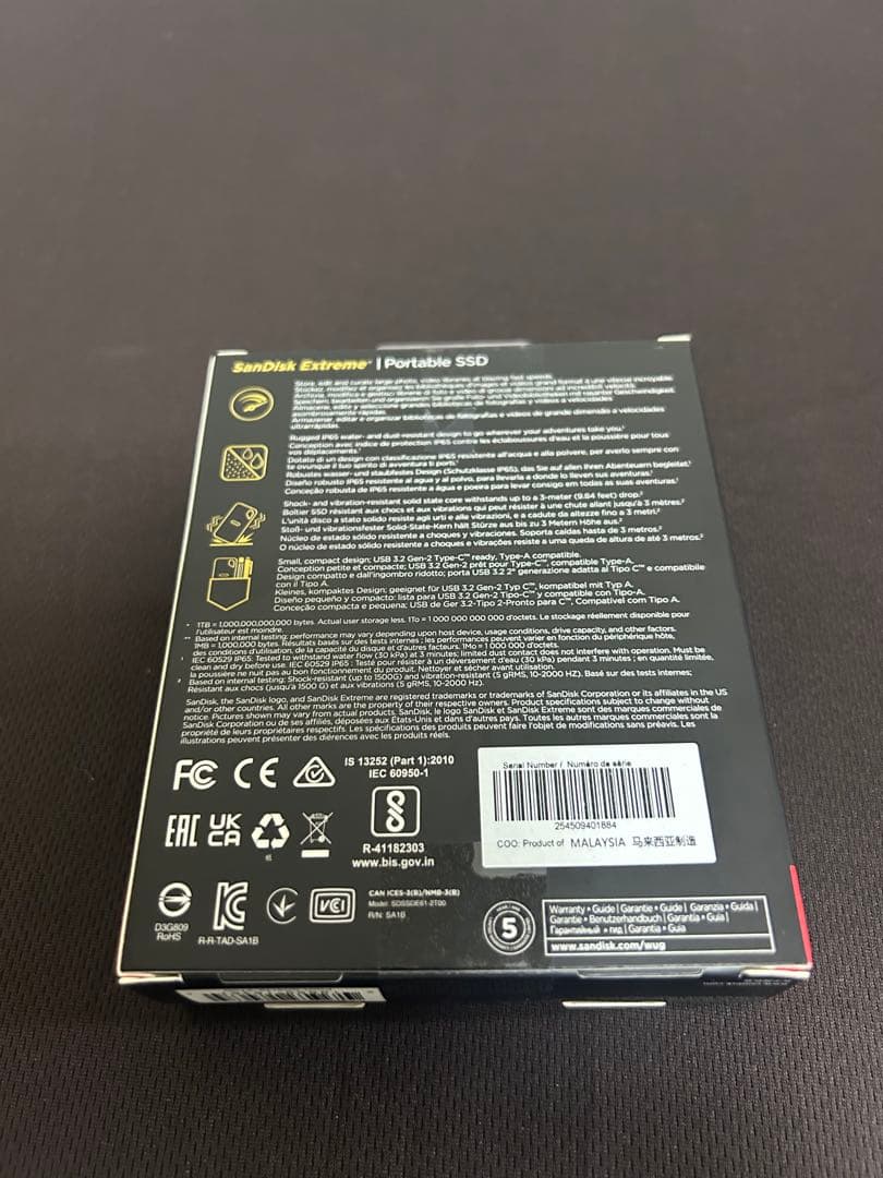 外付けハードディスク・ドライブ SanDisk Extreme Portable SSD 2TB