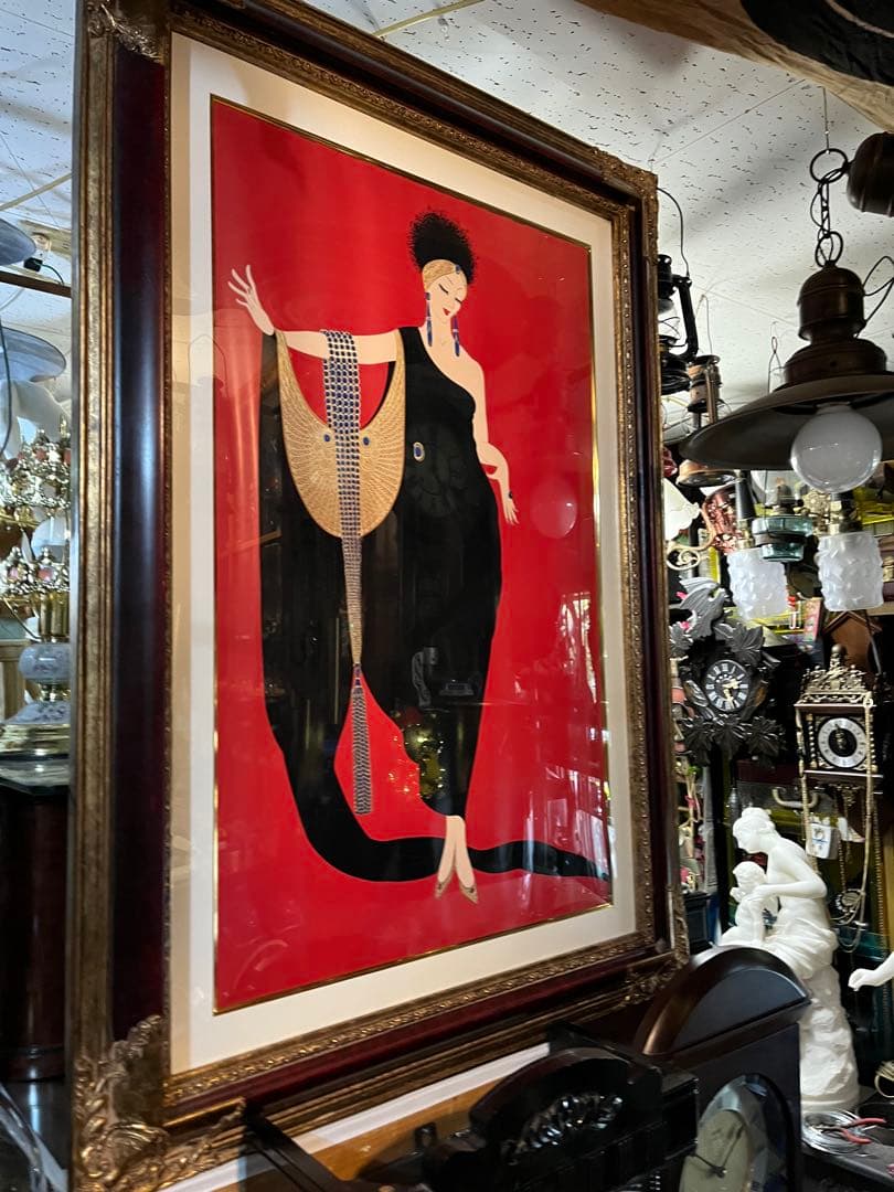 エルテ　「グラマー」　 シルクスクリーン、豪華な額 ロシア生まれのフランス人