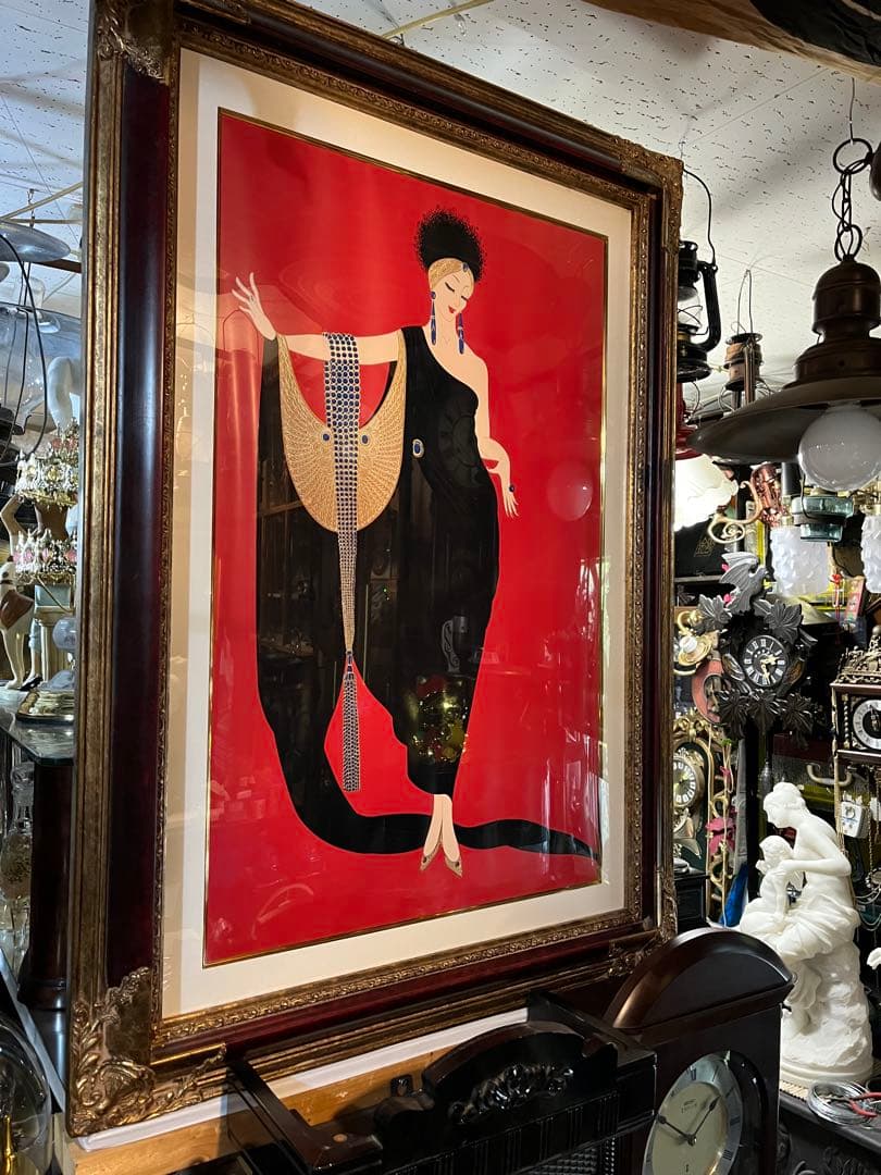 エルテ　「グラマー」　 シルクスクリーン、豪華な額 ロシア生まれのフランス人