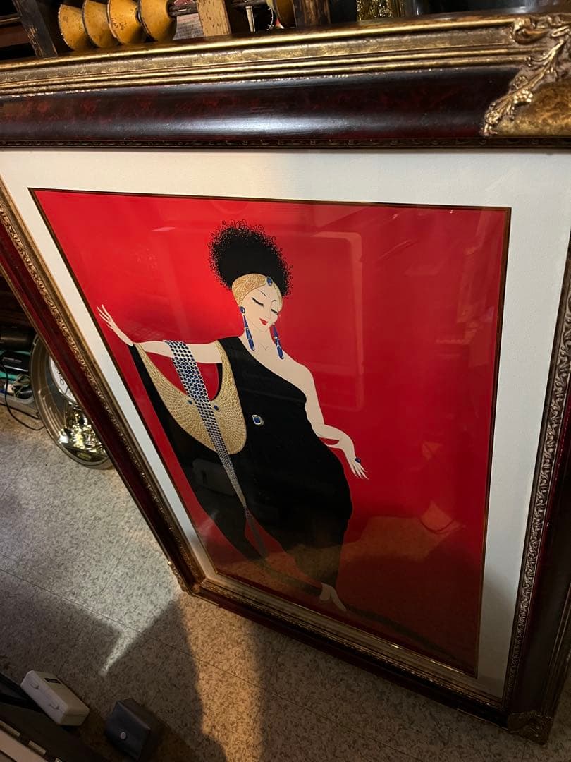 エルテ　「グラマー」　 シルクスクリーン、豪華な額 ロシア生まれのフランス人