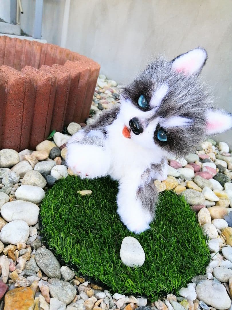ハスキー子犬♡わんこ♡アートドール♡ぬいぐるみ♡ワンちゃん♡里親様募集～♪