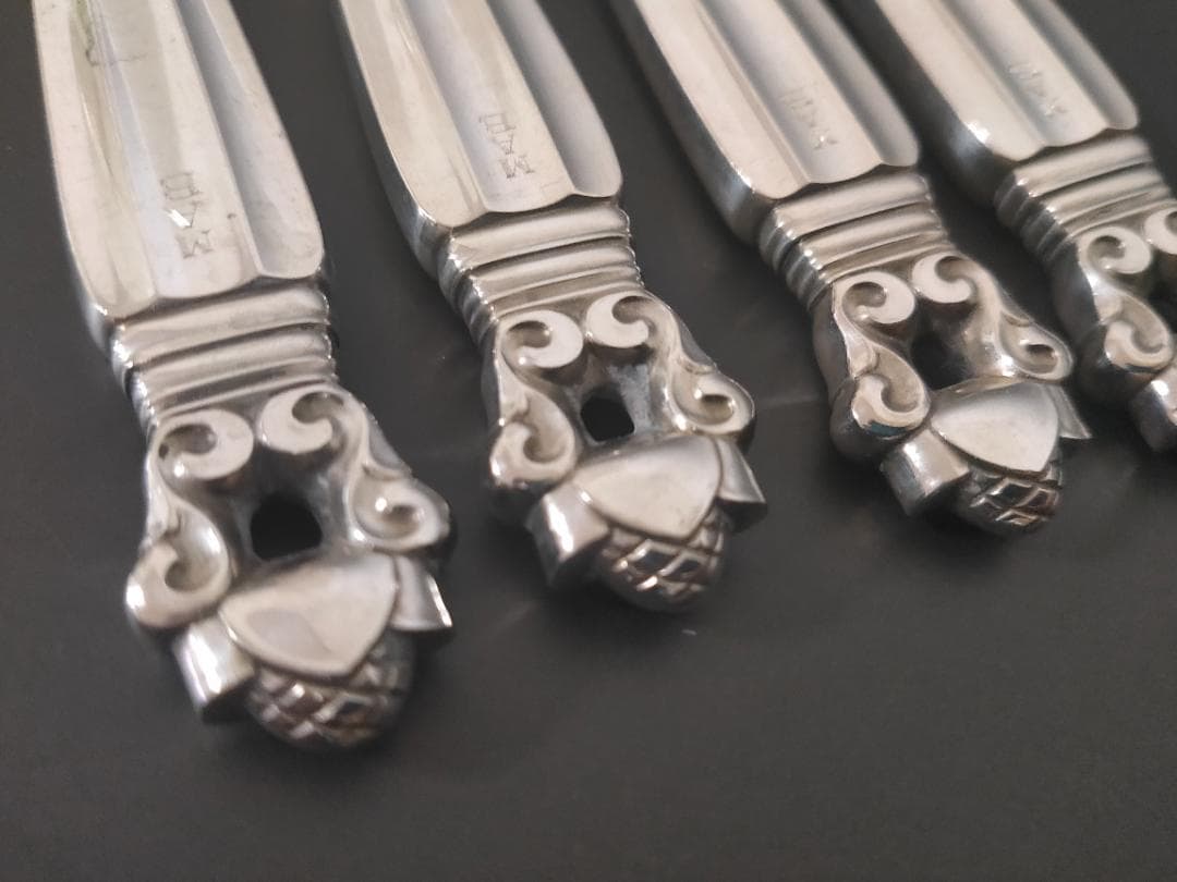 ジョージジェンセン エコーン バター ナイフ 4本 純銀製 アンティーク