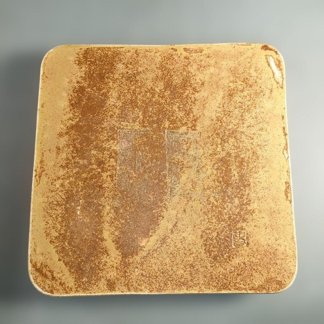 A1399-3/番浦史郎 造/紅葉文四方絵皿/角皿/大皿/飾皿/額皿/懐石道具/