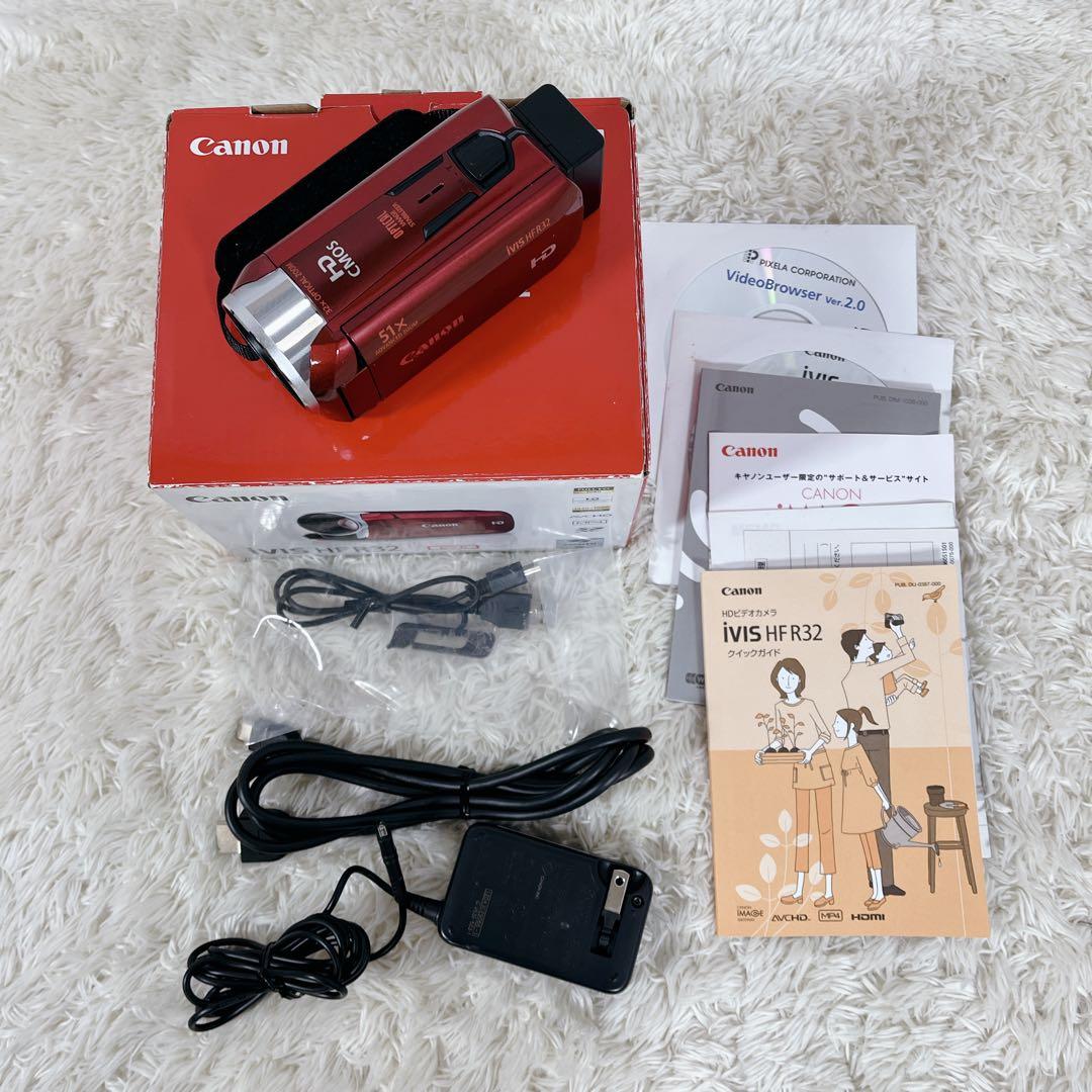 Canon iVIS HF R32 ビデオカメラ 本体　レッド