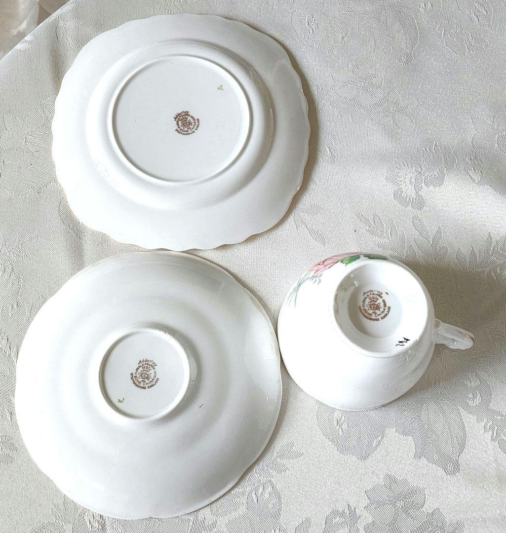 アダレイ ④ ピンク ローズ トリオ カップ プレート アンティーク