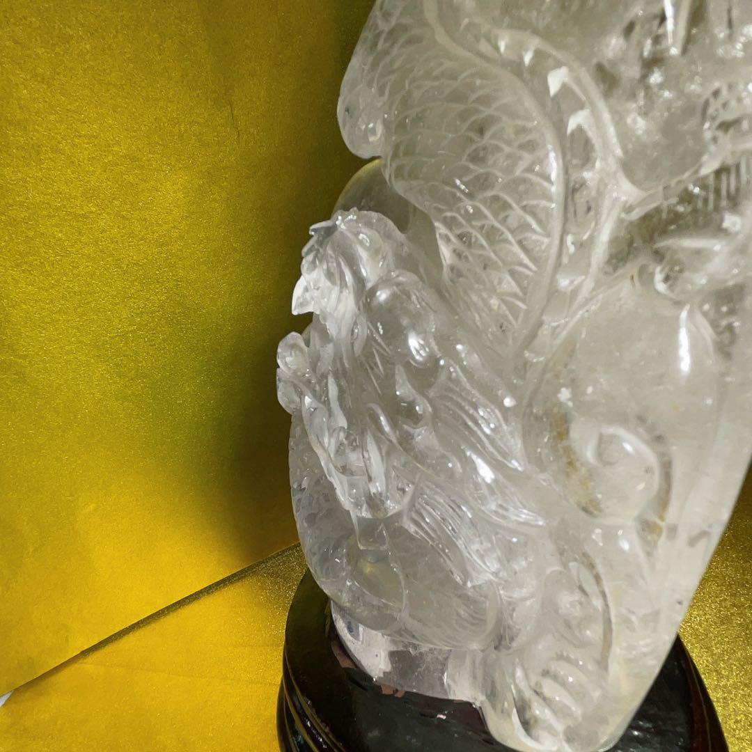 龍水晶彫　天然水晶龍彫NO25-1494