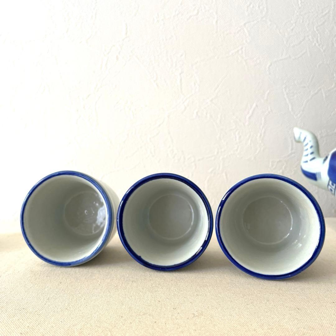 ☆K562○タイ急須ティーポット＆カップ＆ピッチャー【5点】ブルーエレファント