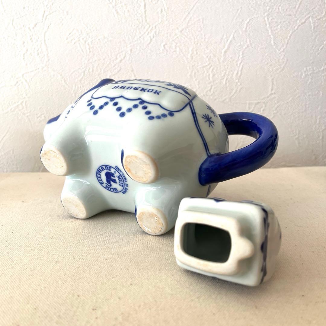 ☆K562○タイ急須ティーポット＆カップ＆ピッチャー【5点】ブルーエレファント