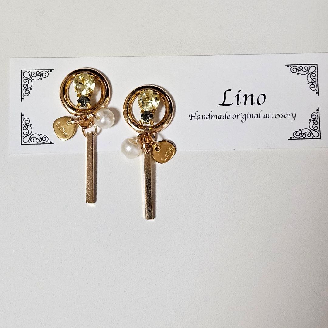 ゴールドレジンピアス レジン ビジューピアス 金属アレルギー対応ピアス