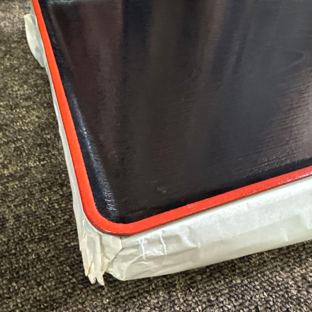 お盆 トレー 41.5㎝ 黒 朱赤 木目調 レトロ 軽量 14枚セット