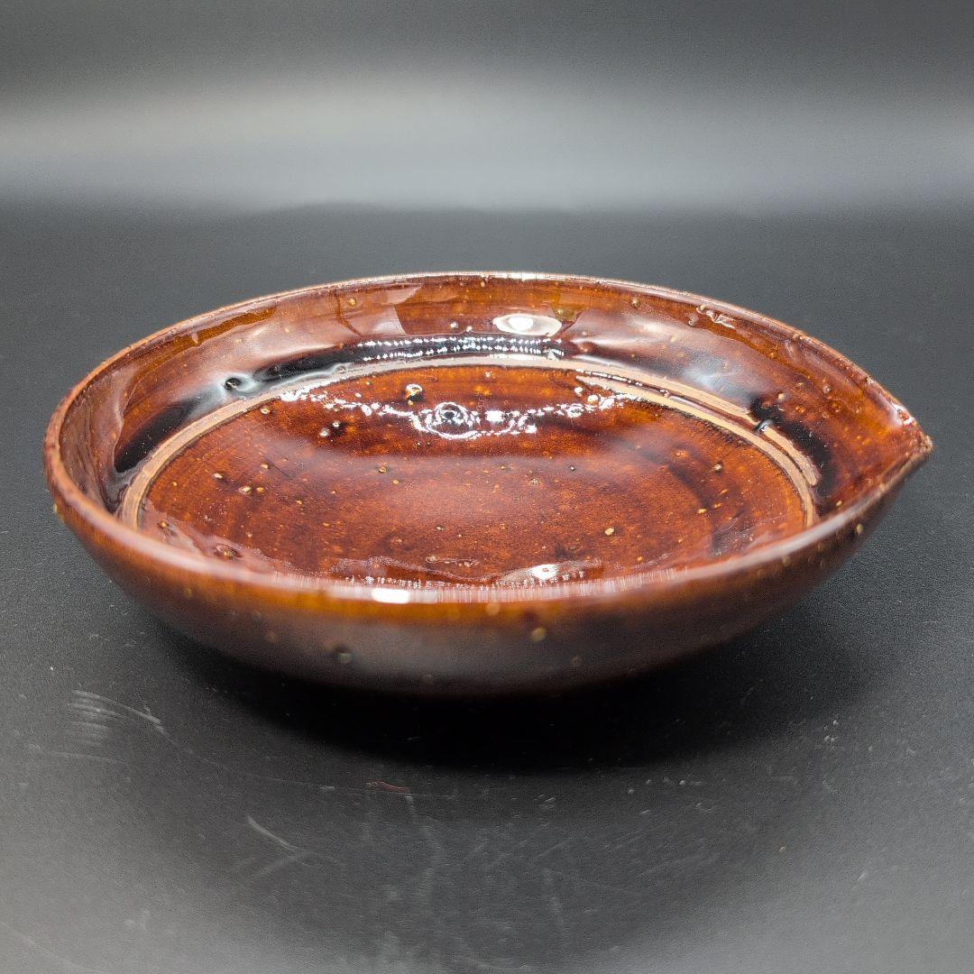 【新品未使用】越前焼 ブラウン 陶器皿型 ３枚 セット 片口 中鉢