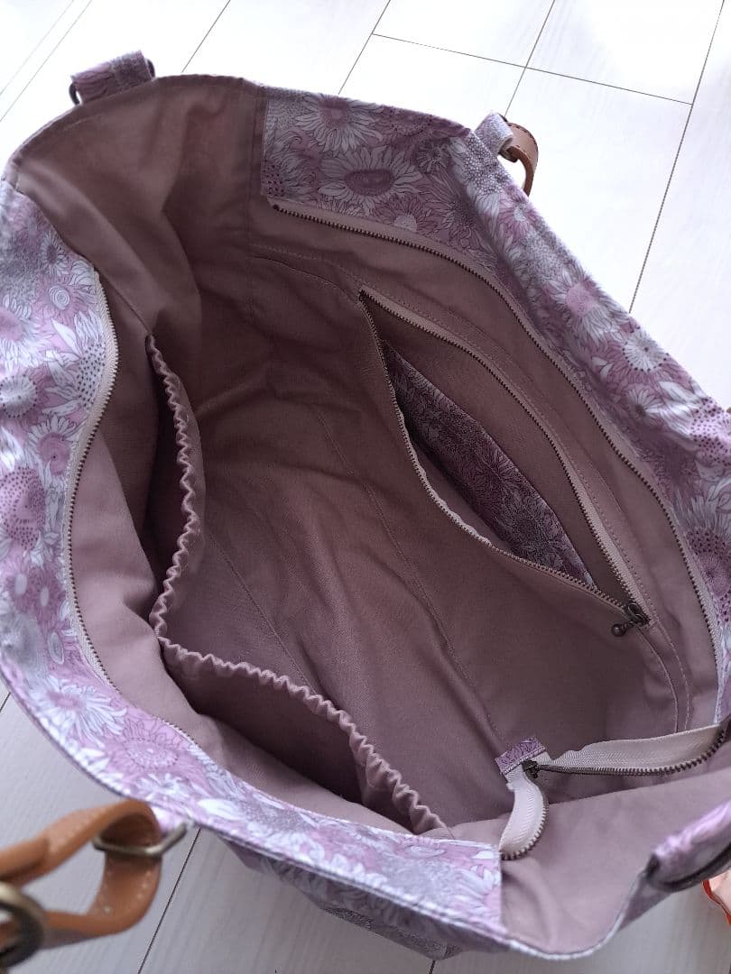 ぱ*る様 17周年セールポケットいっぱい通勤バッグ　スモールサスピンク　共布ショ