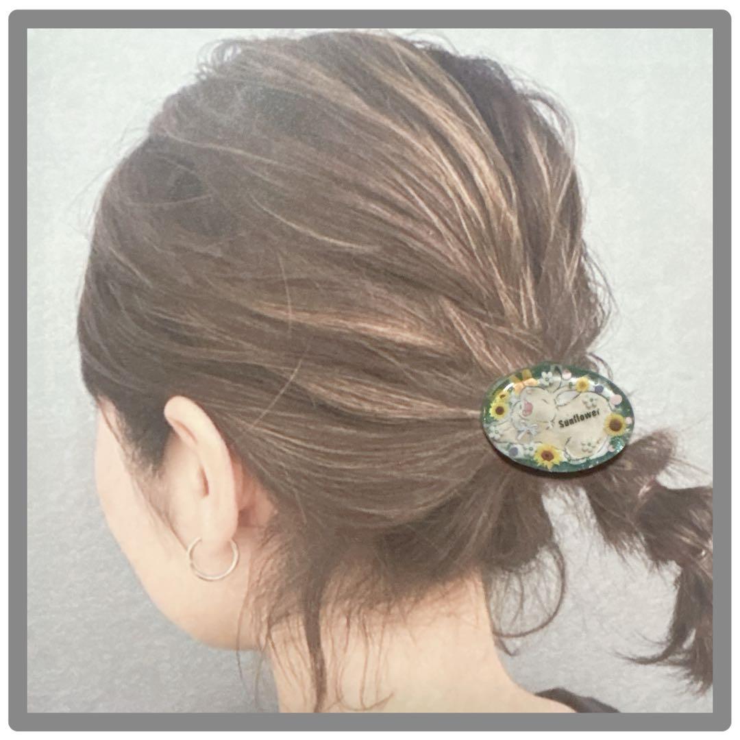 No 85❤︎まだまだ眠たい可愛いうさぎレジンヘアゴム❤︎٩(๑❛ᴗ❛๑)۶❤︎