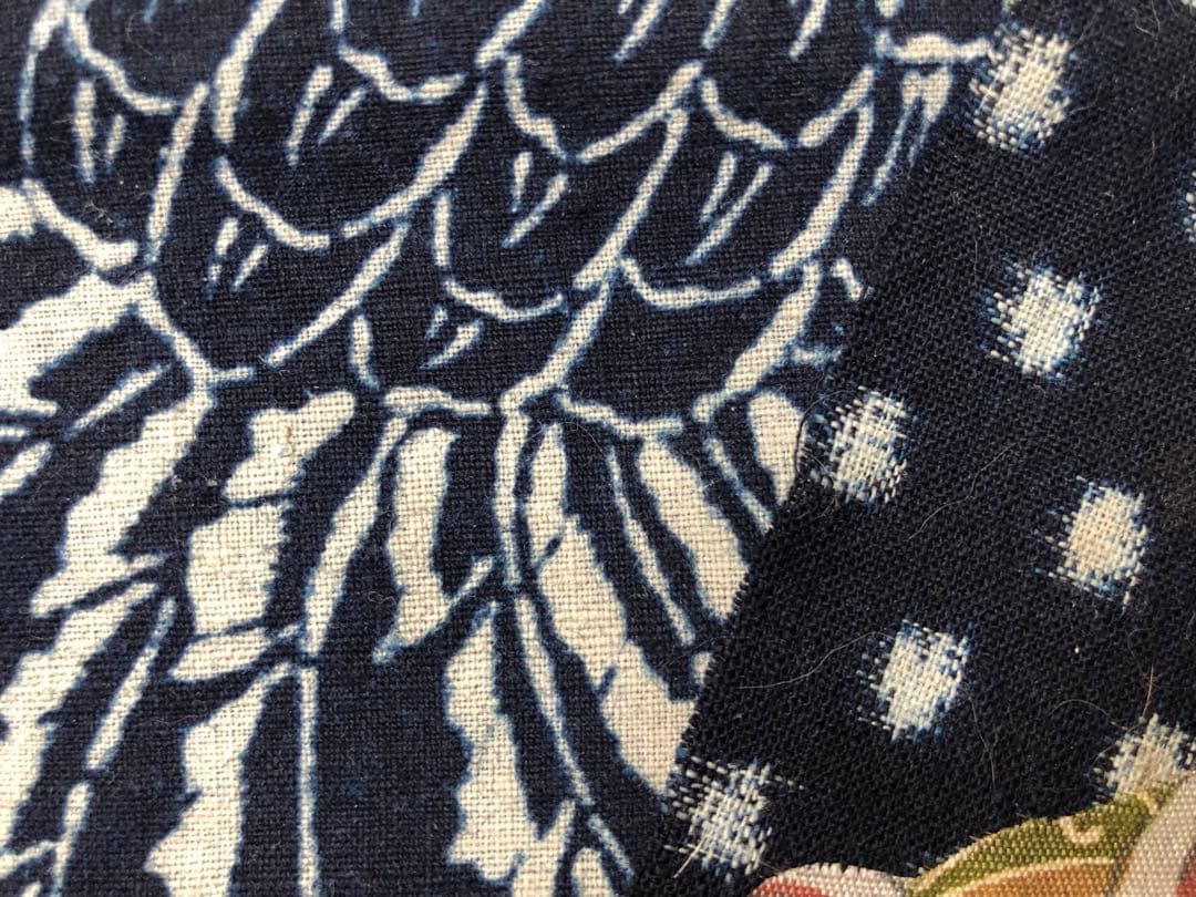 一閑張り　一閑張りバック　藍染　雪ん子　正絹古布　犬張子　狛犬