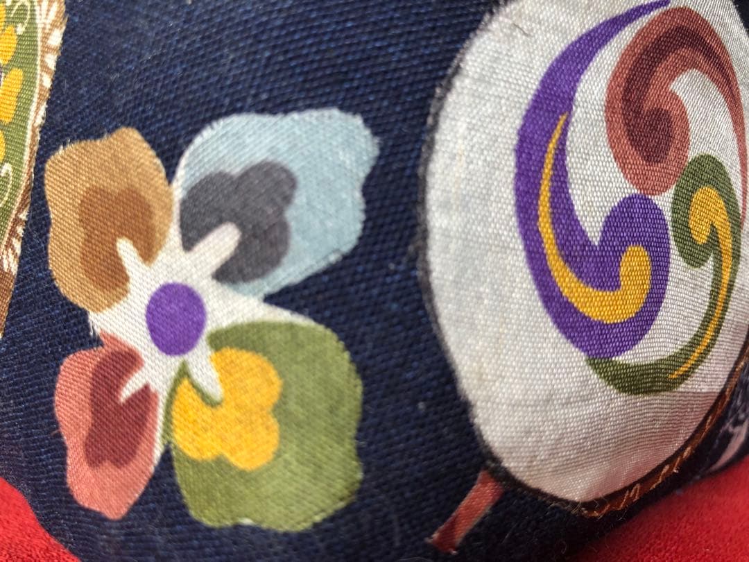 一閑張り　一閑張りバック　藍染　雪ん子　正絹古布　犬張子　狛犬