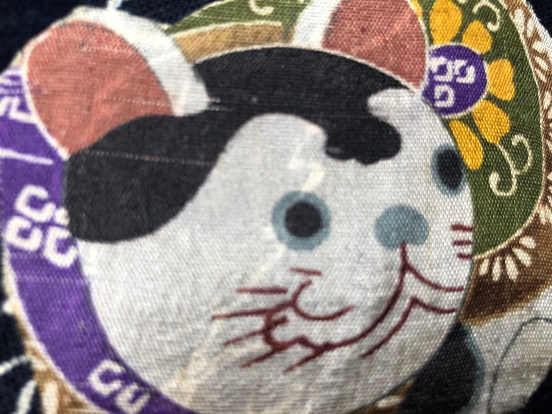 一閑張り　一閑張りバック　藍染　雪ん子　正絹古布　犬張子　狛犬