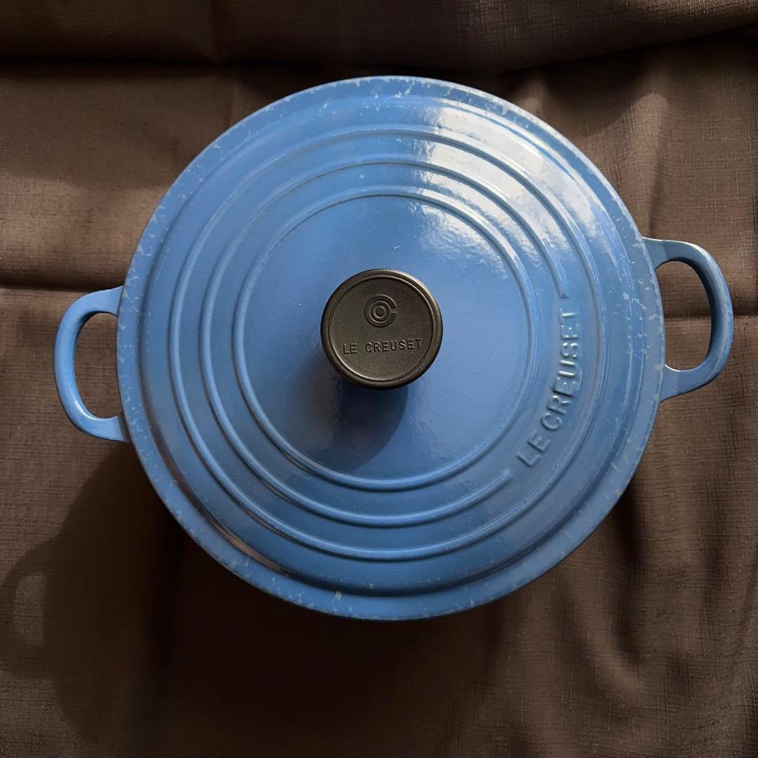 LE CREUSET 両手鍋 26cm レア旧ブルー