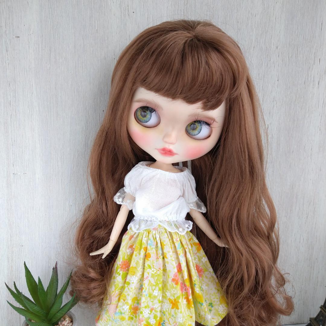 再705※白のラグランスリーブカットソー※ブライスアウトフィット※1/6ドール服