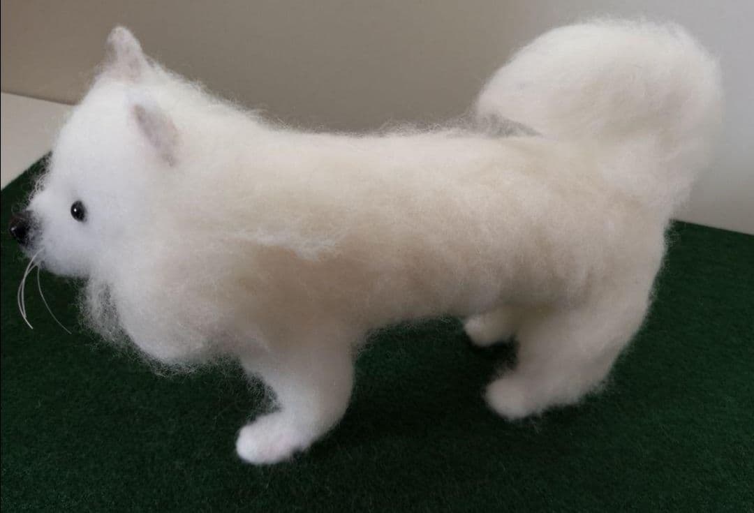 ポメラニアン　◆ハンドメイド　羊毛フェルト　犬　28cm