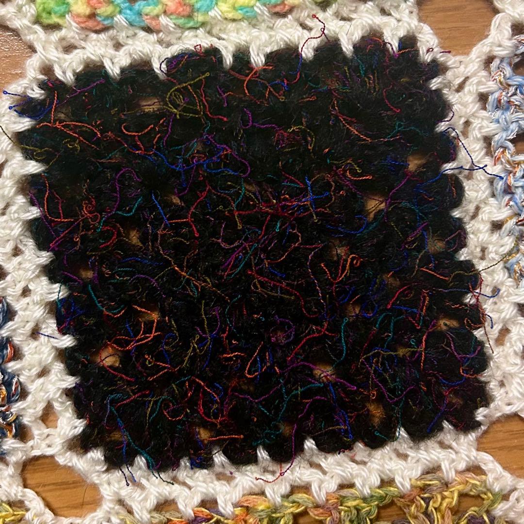 【ハンドメイド】　モチーフ編み　ブランケット　マルチカバー　編み物