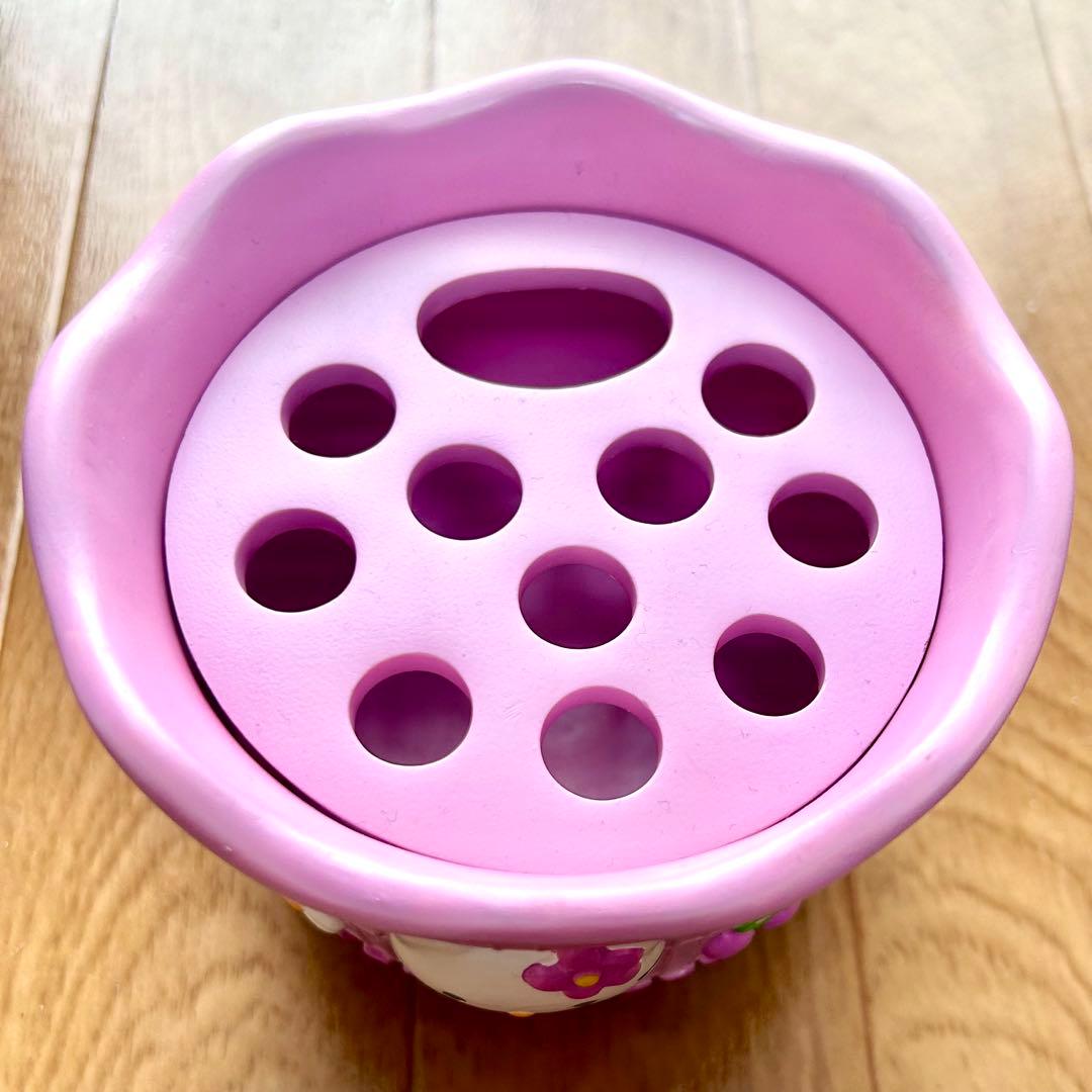 レア　90年代　ハローキティ 陶器製植木鉢 ピンク　プランター