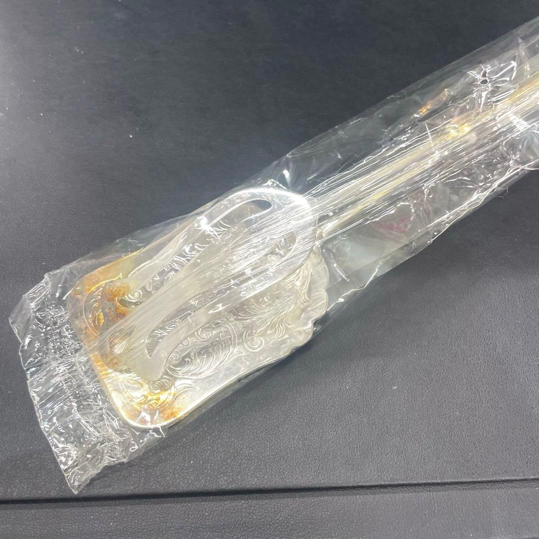 【M2】シルバープレート フォーク型トング 23.5cm ケーキサーバー トング