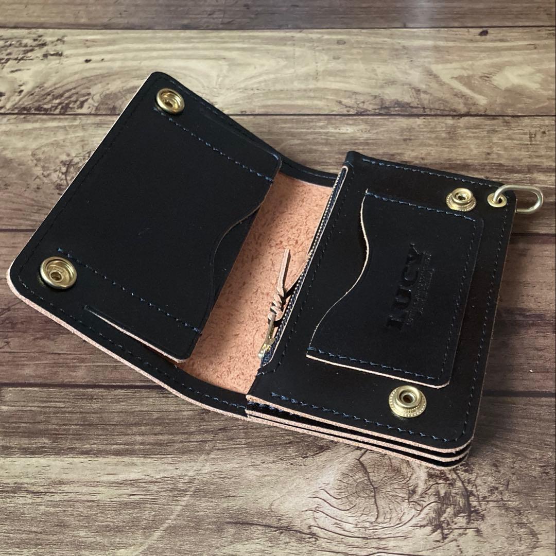 【yuuu様ご確認用】ミドルトラッカーウォレット【お札を折らずに収納】