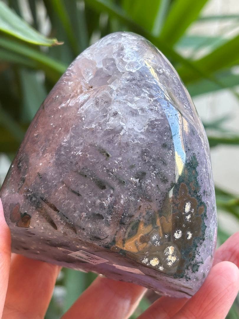 ウルグアイ産　フラワーアメジスト　グリーンジャスパー共生　619g 高品質綺麗