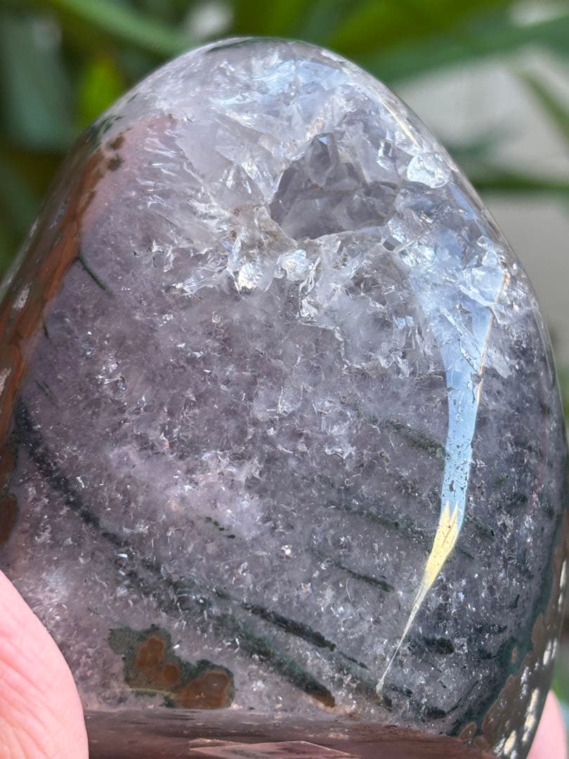 ウルグアイ産　フラワーアメジスト　グリーンジャスパー共生　619g 高品質綺麗