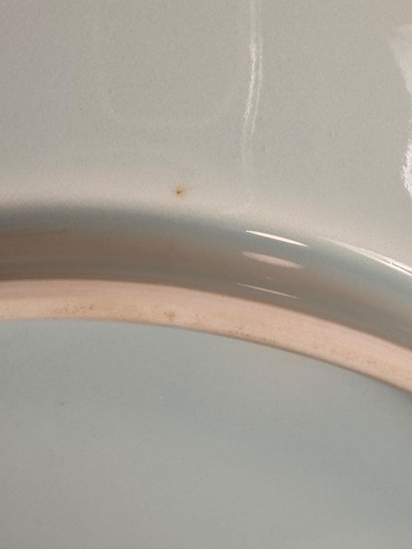 #人間国宝 塚本快示 快山窯 青白磁唐草文大皿 皿立て付属/【直径約32cm】