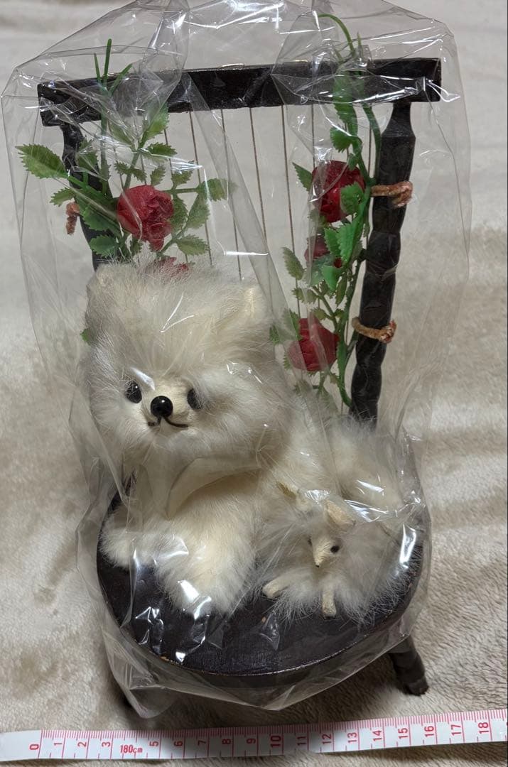 犬　スピッツ　ポメラニアン　ぬいぐるみ　置物