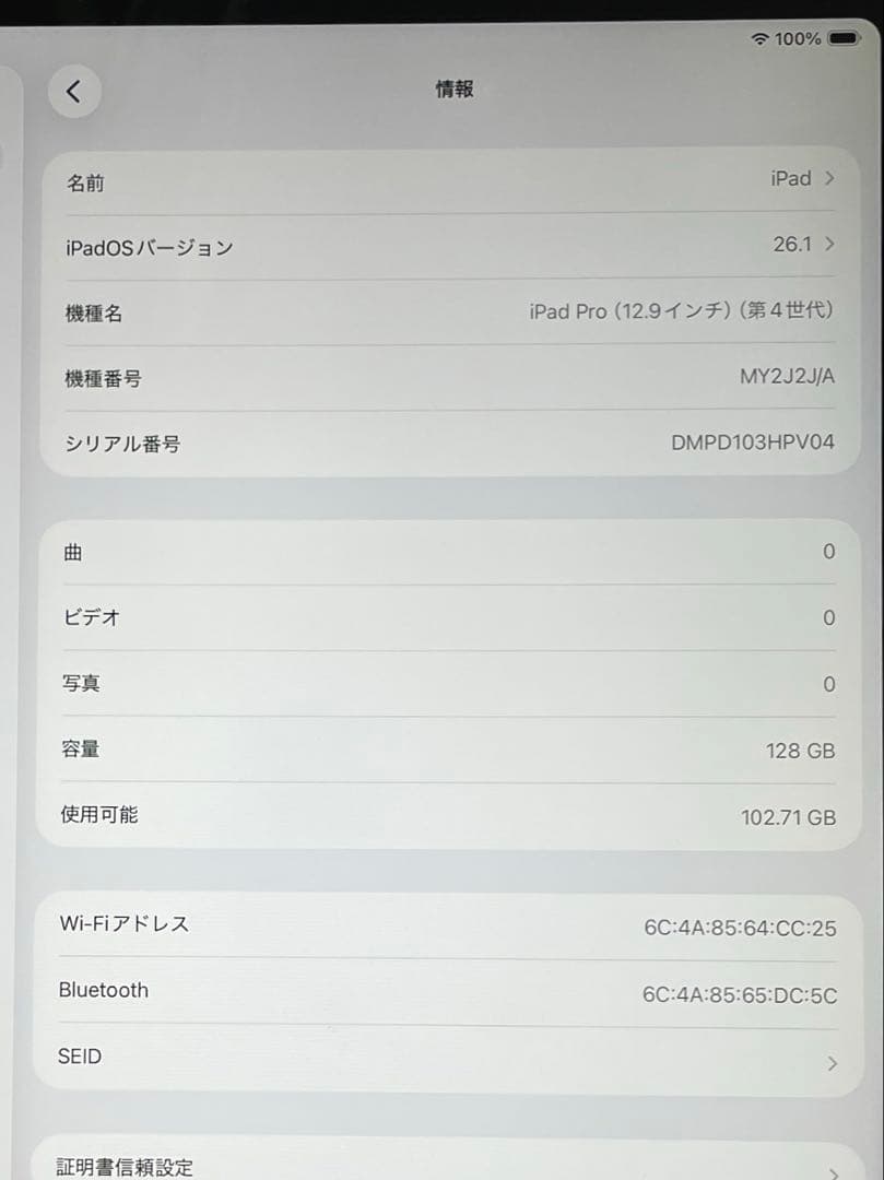 iPad Pro 12.9 第4世代 シルバー　128GB 超美品 #2