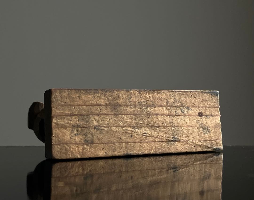 【古小さ良い 木彫 恵比寿 大黒天 約3.5㎝ 江戸後期〜頃】懐中仏豆仏民間信仰