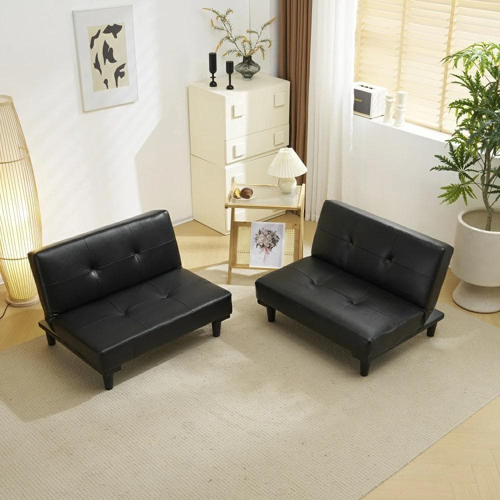 超人気！ソファベッド ソファ ベッド ロータイプ 2人　オシャレ　BLACK