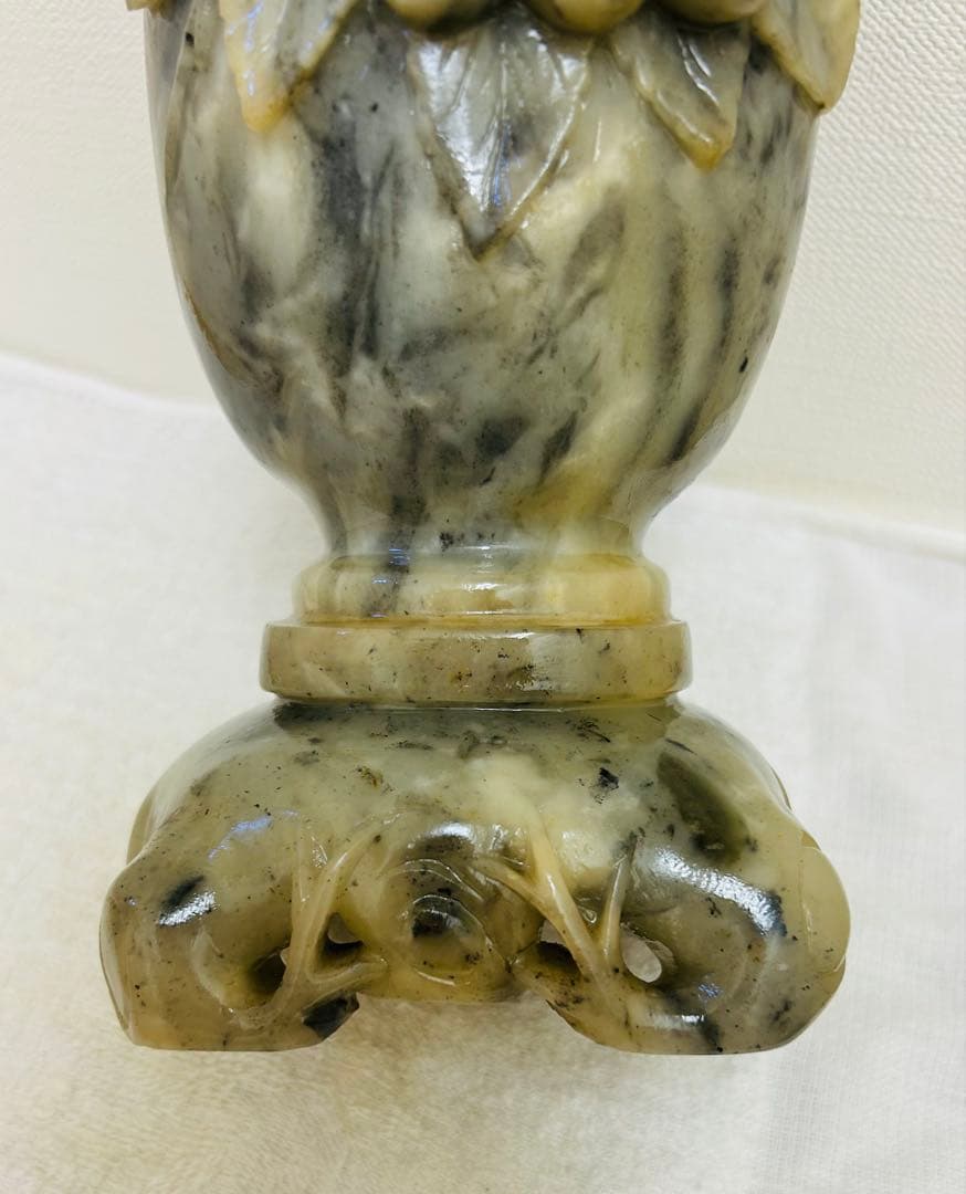时代物 砡製　花入　玉石　花瓶　高さ19.5cm 重さ1450g y500