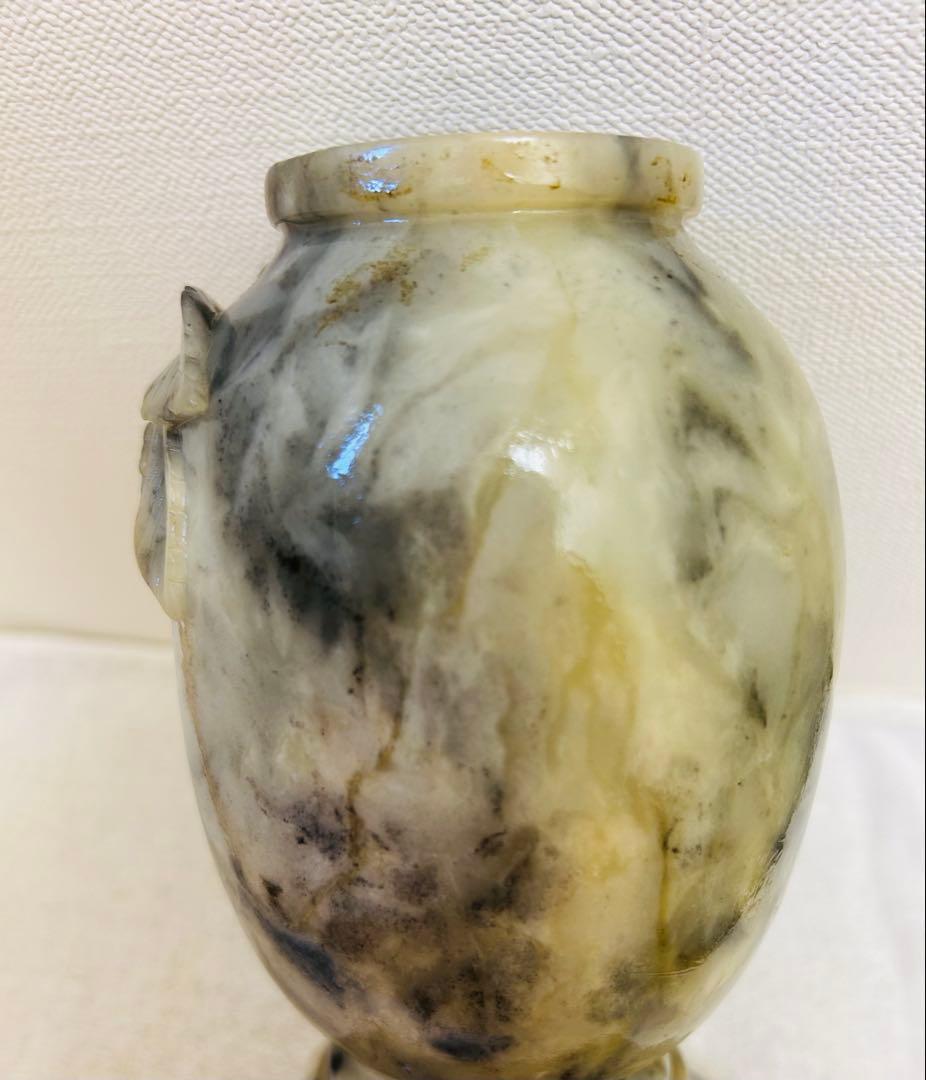 时代物 砡製　花入　玉石　花瓶　高さ19.5cm 重さ1450g y500