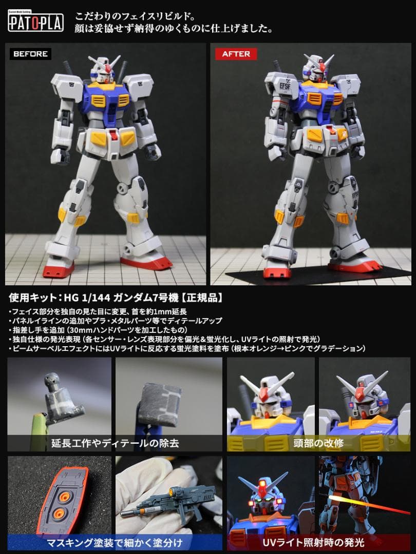 【フェイスリビルド】HG 1/144 ガンダム7号機 改修・完成品