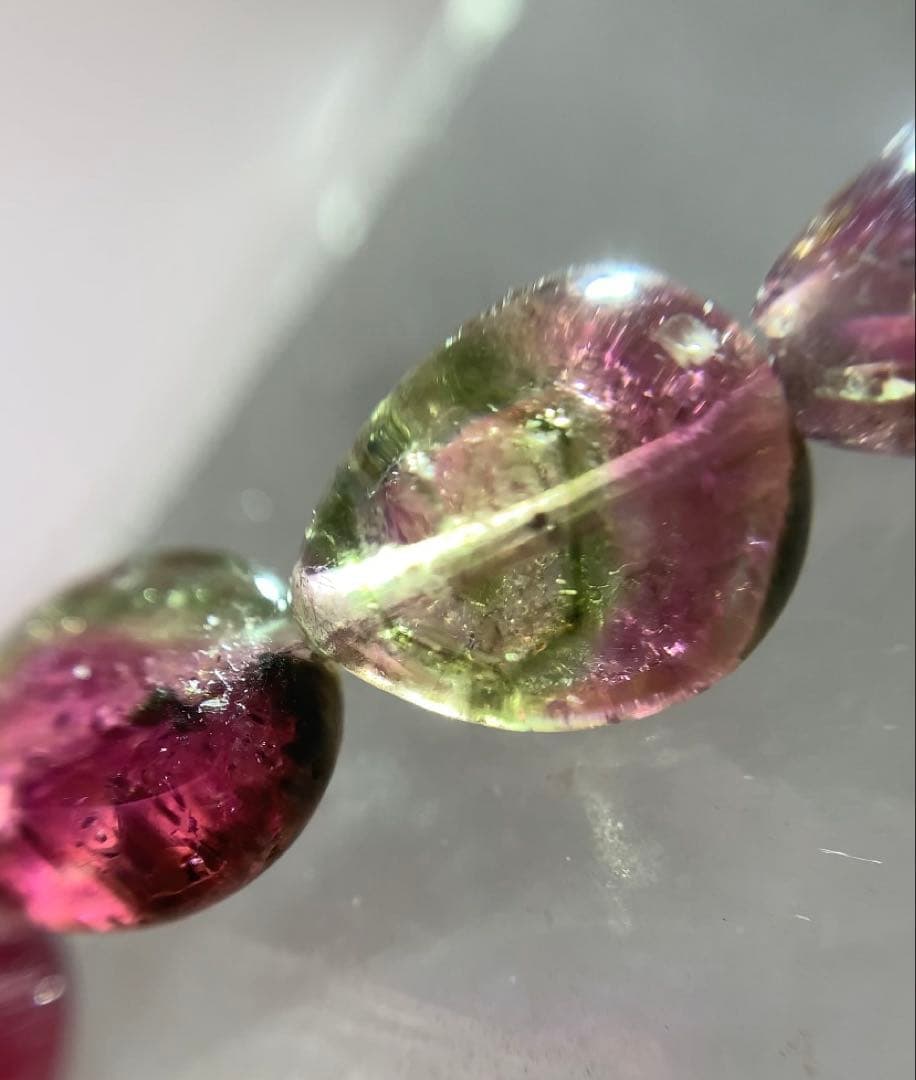 ★ユッキー様★ ウォーターメロントルマリン　雫型　ブレスレット　★高品質宝石質★