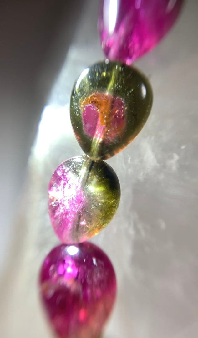 ★ユッキー様★ ウォーターメロントルマリン　雫型　ブレスレット　★高品質宝石質★