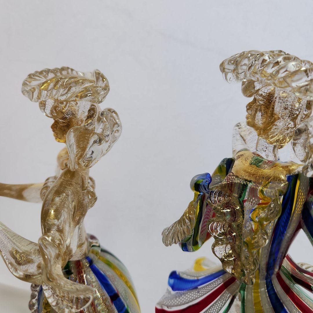 ま*ち様 ベネチアンガラス ムラーノグラス ペアドール レース柄 ヴェネチアンガ