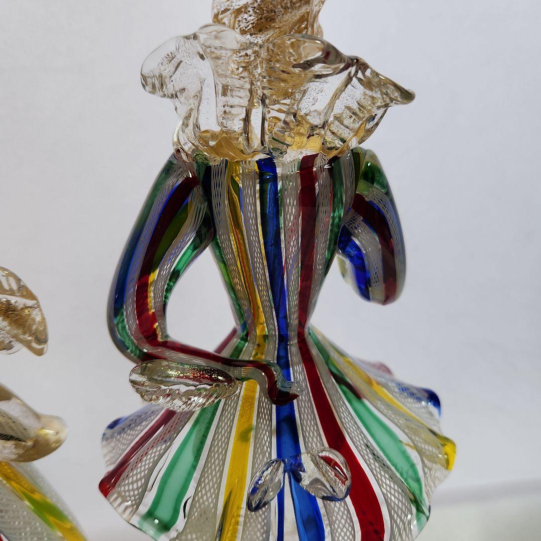 ま*ち様 ベネチアンガラス ムラーノグラス ペアドール レース柄 ヴェネチアンガ