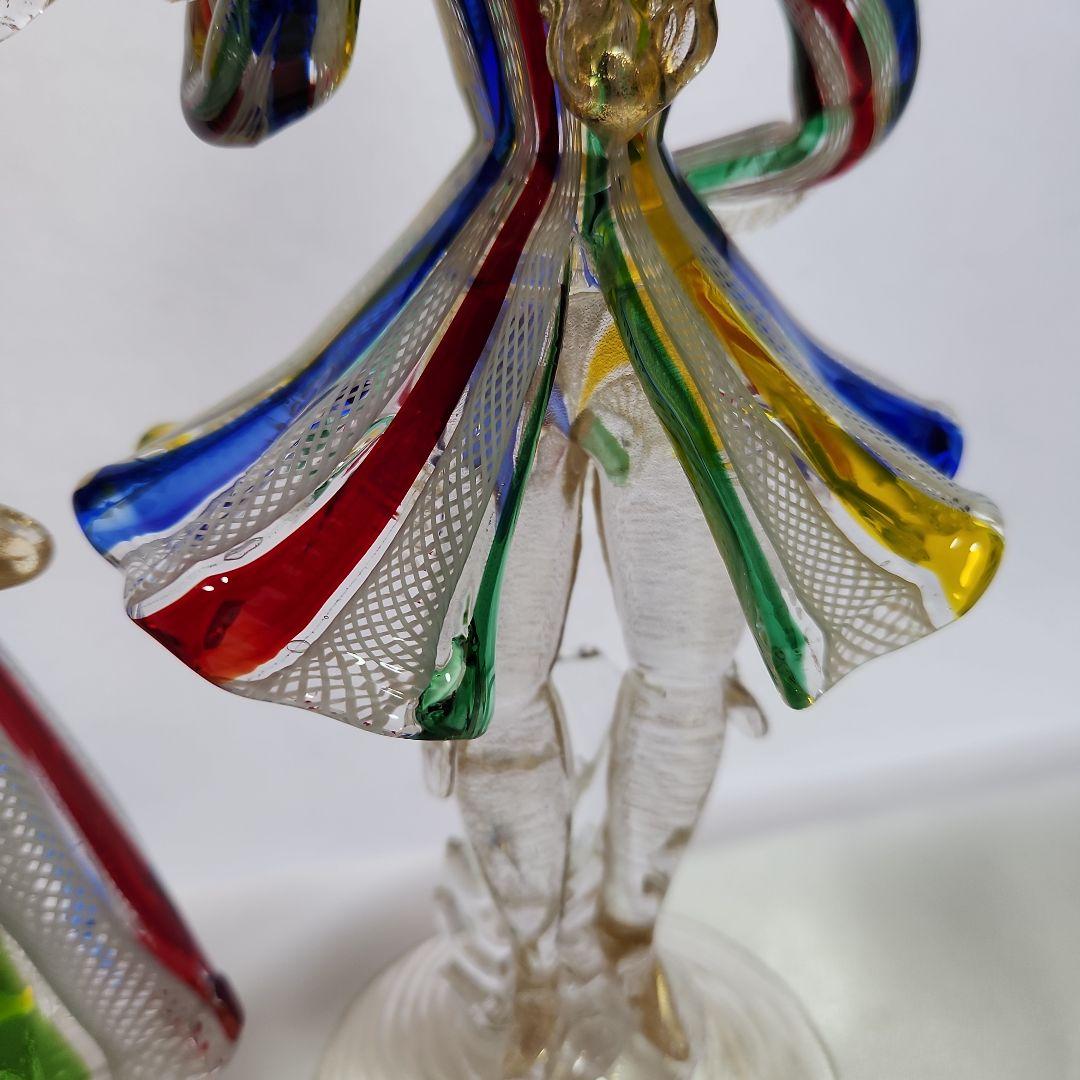 ま*ち様 ベネチアンガラス ムラーノグラス ペアドール レース柄 ヴェネチアンガ